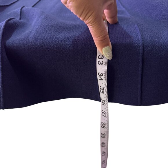 Jennifer Tattanelli Womens Navy Blue Virgin Wool Zip-Up Short Sleeve Mini Size 8 - Picture 8 of 8